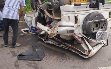 ବୋଲେରୋ ଗାଡି କୁ ଧକ୍କା ଦେଲା ଟ୍ରକ, ଡ୍ରାଇଭର ମୃତ,ରୋଗୀ ସମେତ ୩ ଗୁରୁତର।