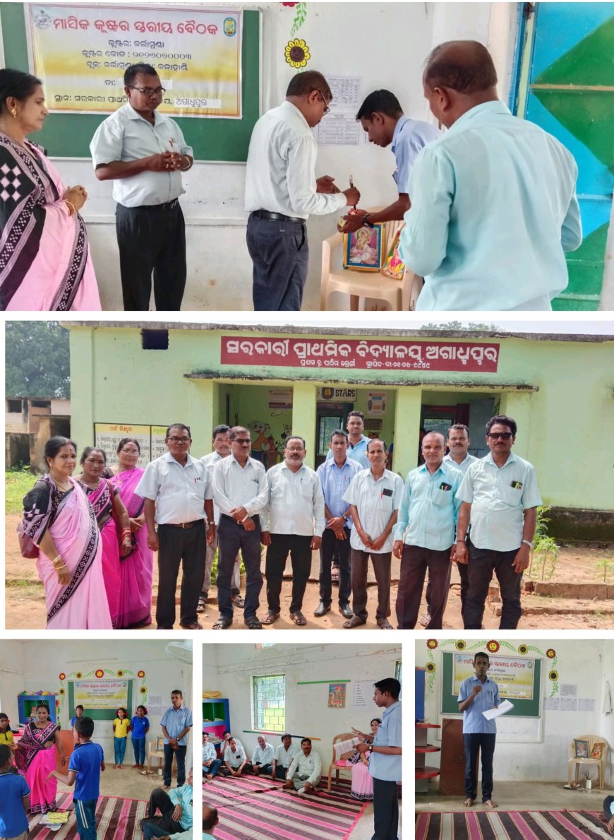 ଅଗାଧୁପୁର ଠାରେ ମାସିକ କ୍ଲସ୍ଟର ସ୍ତରୀୟ ବୈଠକ....