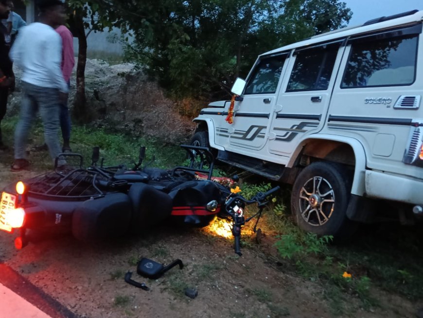 ବୋଲେରୋ ଧକ୍କାରେ ବୁଲେଟ ଆରୋହୀ ଗୁରୁତର