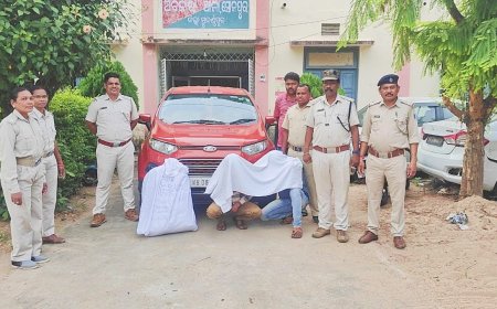 ୨୫ କେଜି ଗଞ୍ଜେଇ ସହ କାର ଜବତ, ୨ ଗିରଫ*