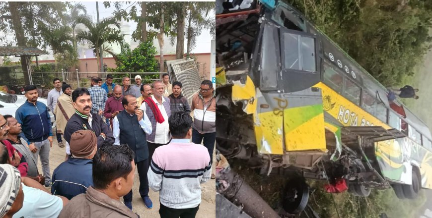 ବିନିକା ସିଂଘିଯୁବା ରେ ବସ ଦୁର୍ଘଟଣା - ୧୪ ଯାତ୍ରୀ ଆହତ - *ମେଡିକାଲ୍ ରେ ପହଞ୍ଚିଲେ ଜିଲ୍ଲାପାଳ ଓ ଏସପି*